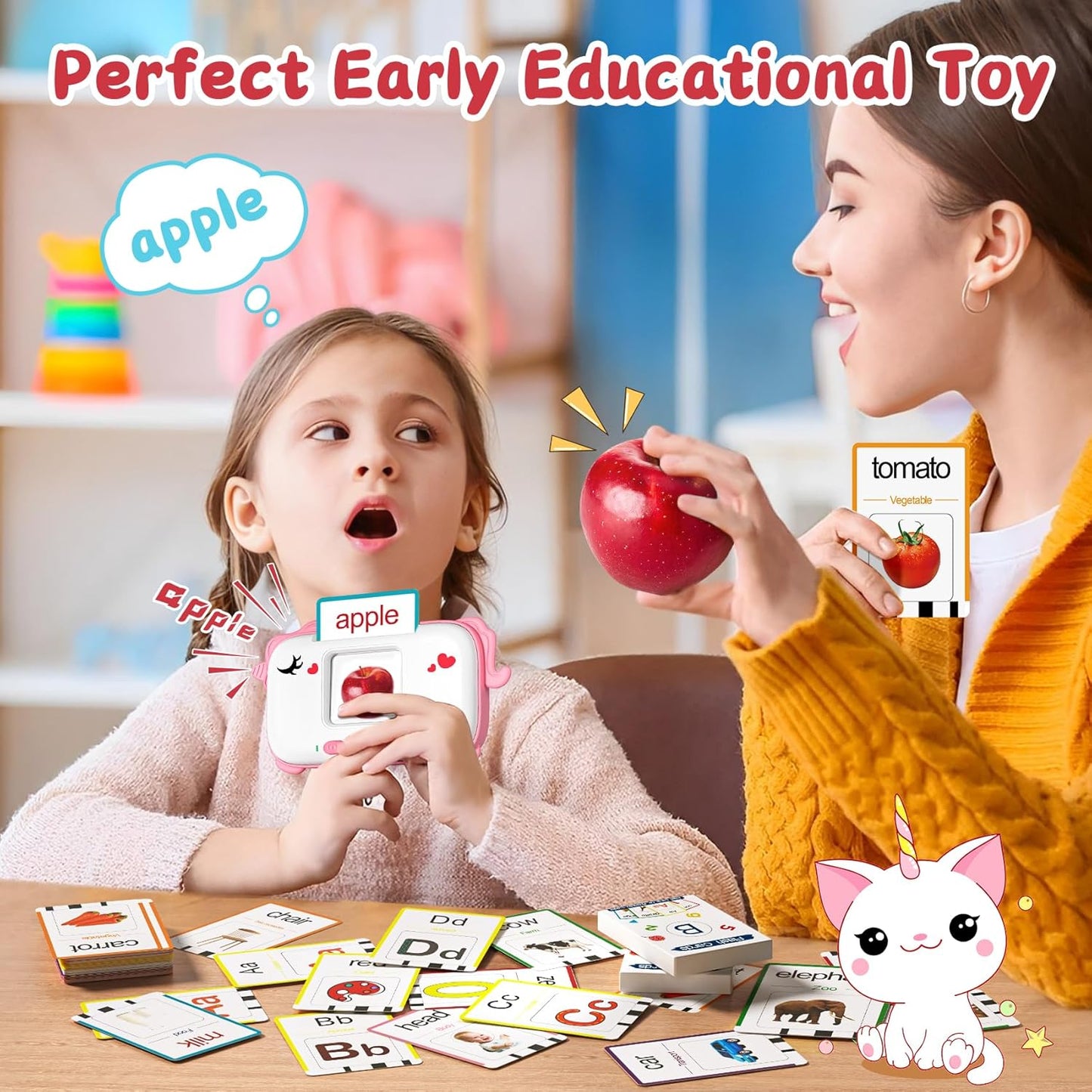 Flash card learning toy