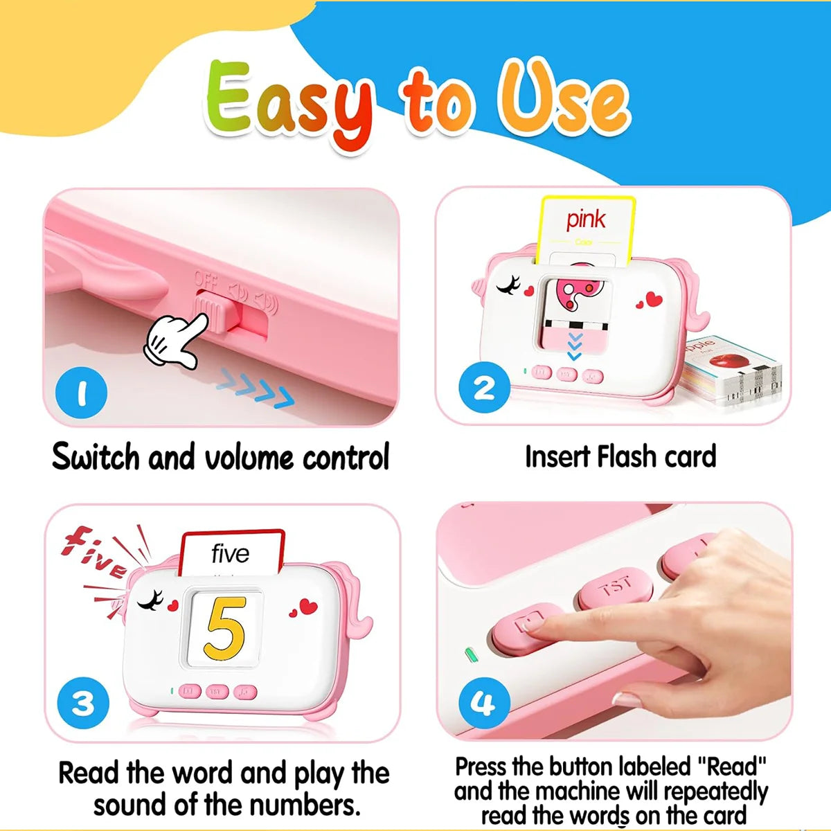 Flash card learning toy