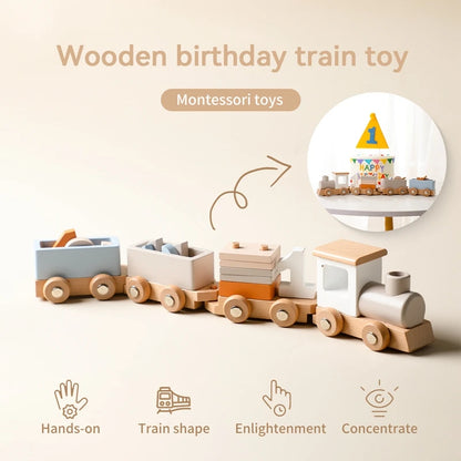 Wooden Birthday Train Toy