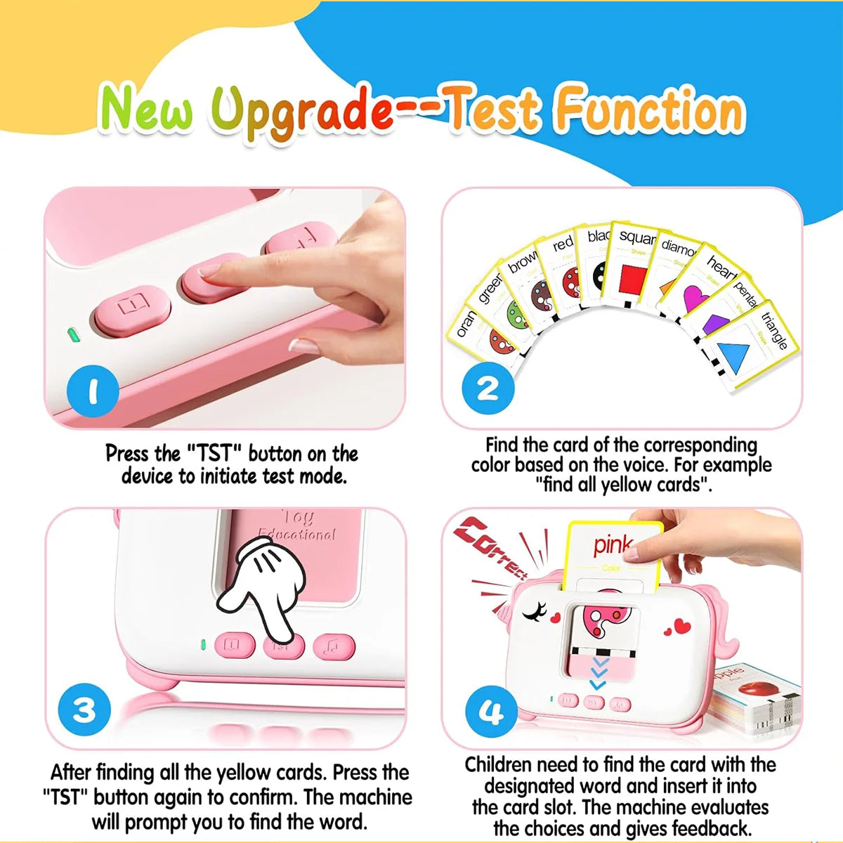 Flash card learning toy