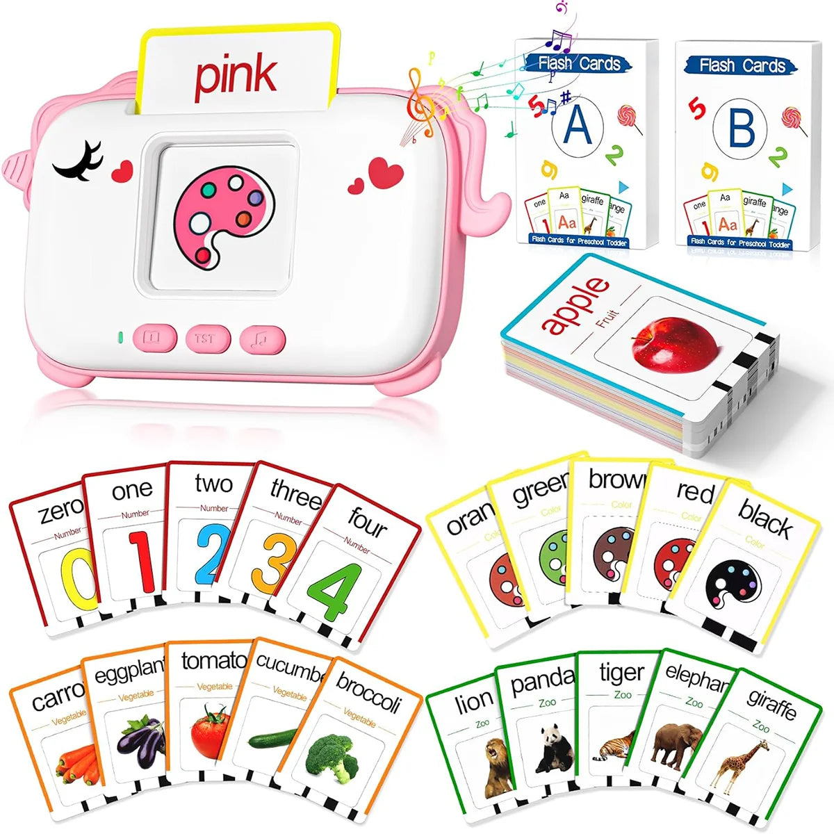 Flash card learning toy